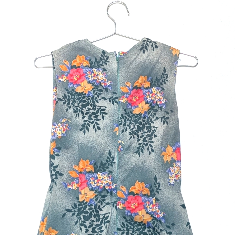 Vintage Floral Maxi Dress | Wedding | V Neck | Shabby Chic | Colorful | 90s - Picture 8 of 9